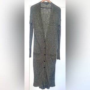 VINCE thin knit marled gray cardigan duster sweater, size medium